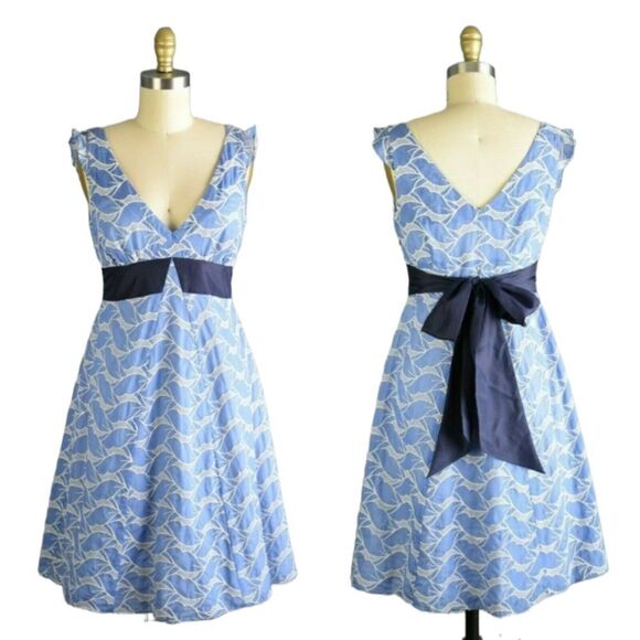 Anthropologie Lithe silk & cotton blend embroidered dress size 6 - Picture 1 of 15